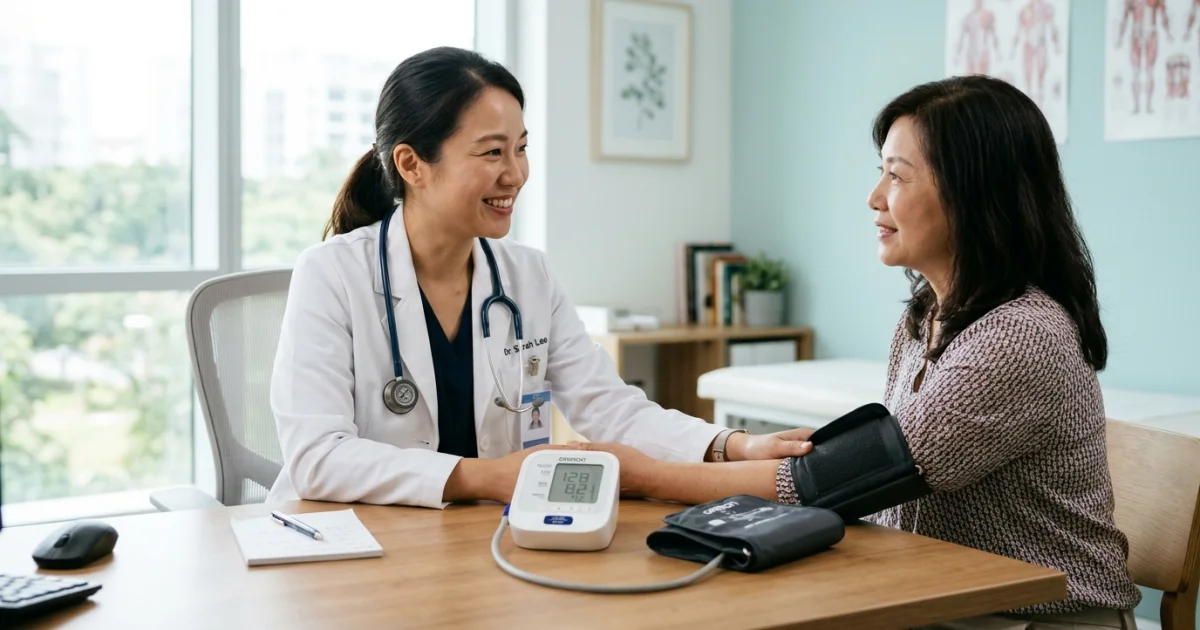 Bác sĩ tư vấn giải thích sự dao động chỉ số huyết áp giữa các lần đo tại nhà và phòng khám