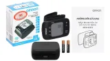Bộ sản phẩm máy đo huyết áp cổ tay Omron HEM-6232T kèm 2 pin AAA và sổ tay hướng dẫn