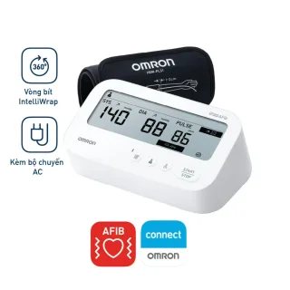 Máy đo huyết áp bắp tay Omron HEM-7194T1 tích hợp cảnh báo rung nhĩ AFIB và vòng bít IntelliWrap