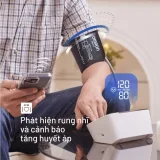 Thao tác tự đo huyết áp tại nhà phát hiện rung nhĩ và cảnh báo tăng huyết áp với Omron HEM-7361T