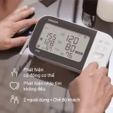 Màn hình kép hiển thị so sánh kết quả đo huyết áp cho 2 người dùng máy Omron HEM-7361T