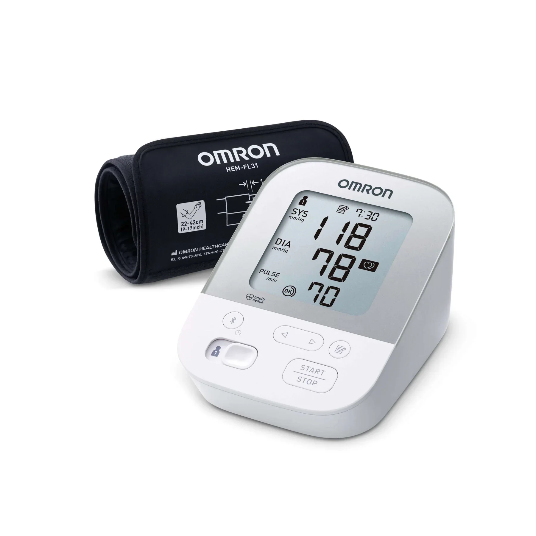 Máy đo huyết áp bắp tay Omron HEM-7155T vòng bít IntelliWrap kết nối Bluetooth điện thoại