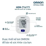 Chi tiết màn hình hiển thị Omron HEM-7141T1 lưu 14 kết quả bộ nhớ và đèn hướng dẫn quấn vòng bít
