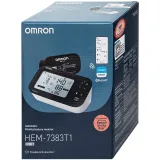 Vỏ hộp máy đo huyết áp bắp tay Omron HEM-7383T1 Elite chính hãng có tem cảnh báo nguy cơ đột quỵ