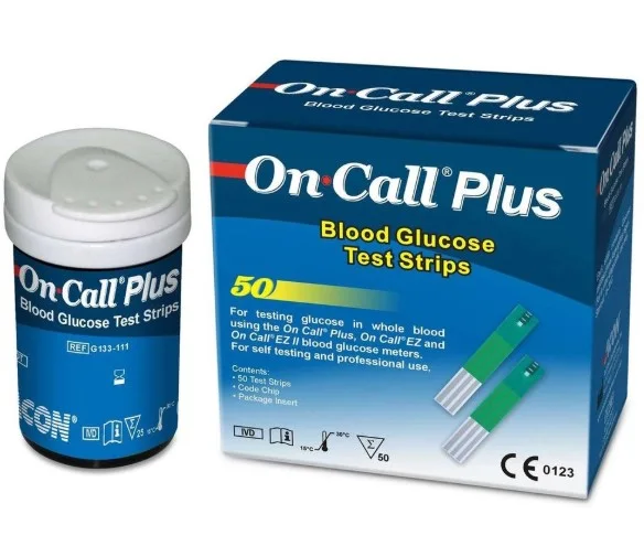 Hộp que thử đường huyết On Call Plus 50 que kèm lọ bảo quản chính hãng Acon
