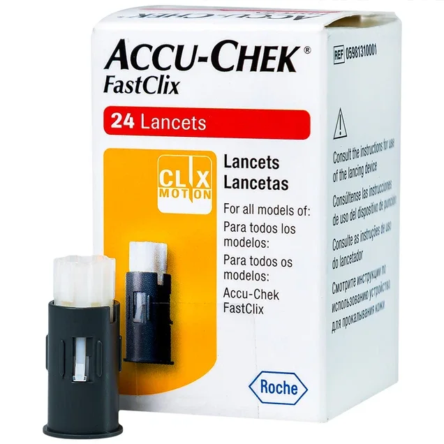 Hộp kim lấy máu Accu-Chek FastClix 24 kim dạng trống xoay chính hãng Roche