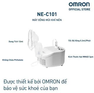 Máy xông mũi khí nén Omron NE-C101 dung tích 12ml tốc độ xông 0.3ml phút hạt MMAD 3um