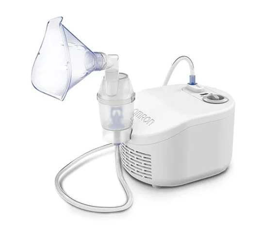 Thân máy Omron NE-C101 kết nối bộ xông thuốc và mặt nạ thở người lớn