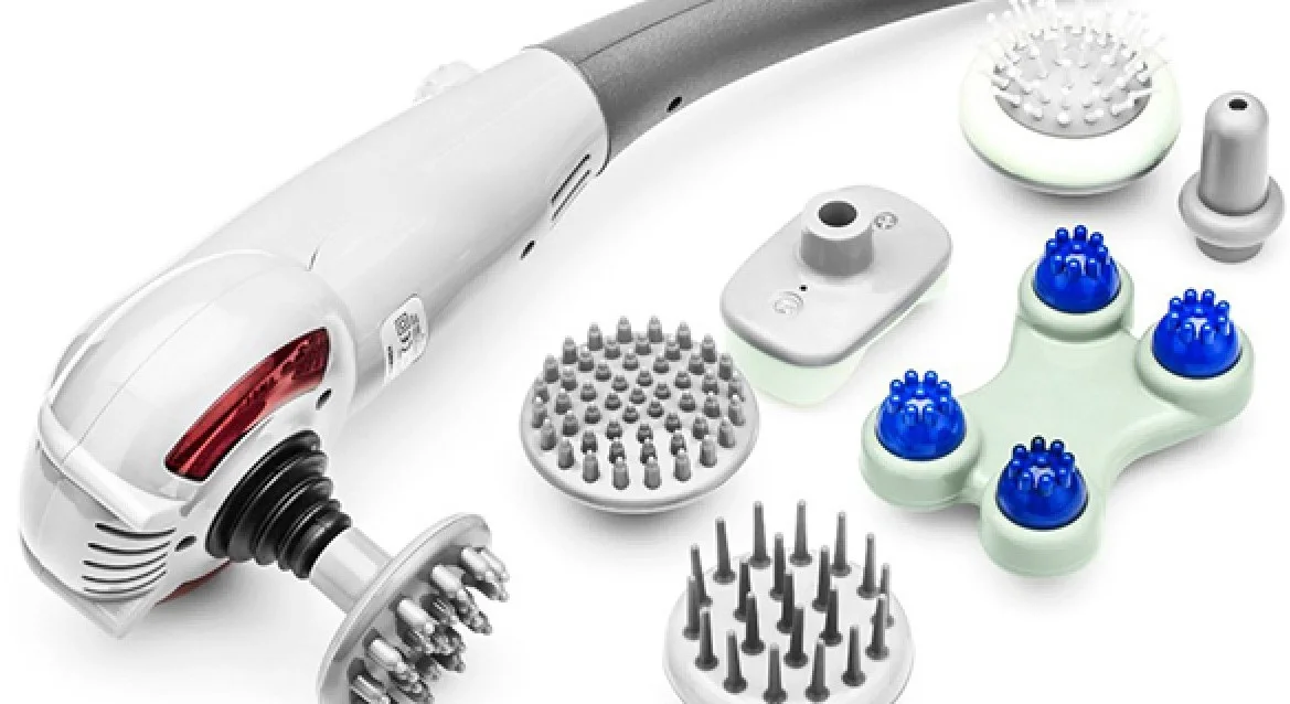 Thân máy King Massage màu trắng bạc kèm 7 đầu massage trị liệu đa năng