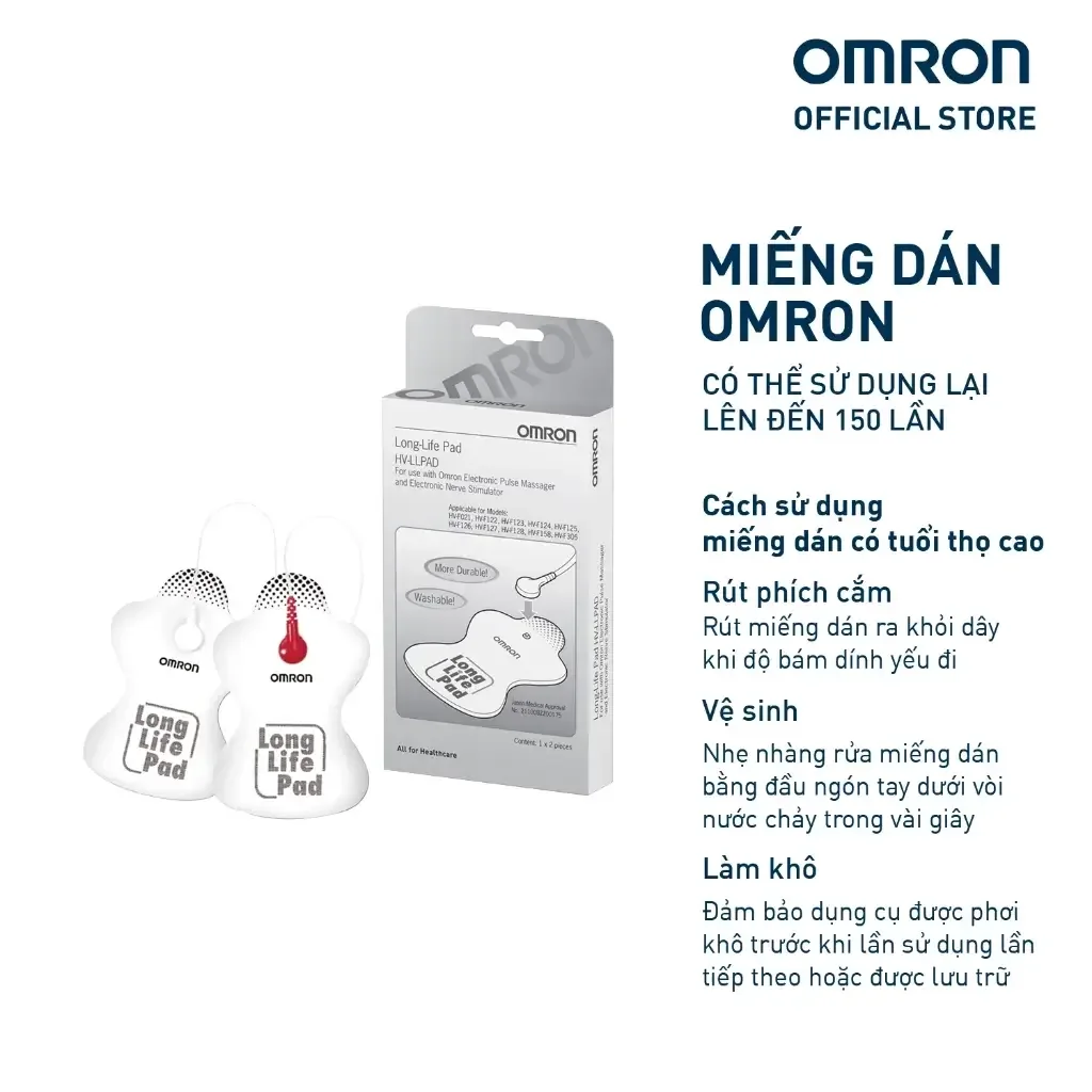 Hướng dẫn sử dụng và vệ sinh miếng dán Omron có thể tái sử dụng lên đến 150 lần