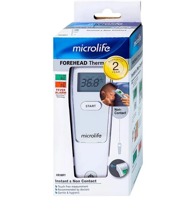 Vỏ hộp nhiệt kế điện tử đo trán Microlife FR1MF1 công nghệ Thụy Sĩ bảo hành 2 năm